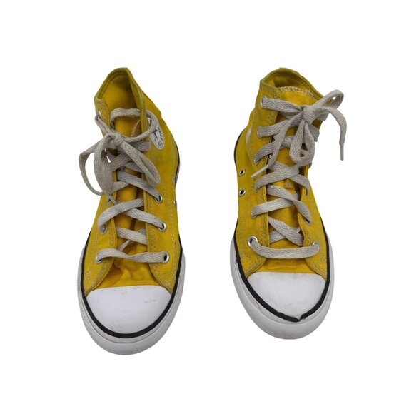 Converse Chuck Taylor All Star High-Top Sneakers Youth Size 1 Yellow Lace Up - Picture 1 of 15